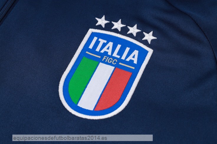 Nuevo Conjunto Completo Sudadera Entrenamiento Italia 2024 Azul Marino Baratas